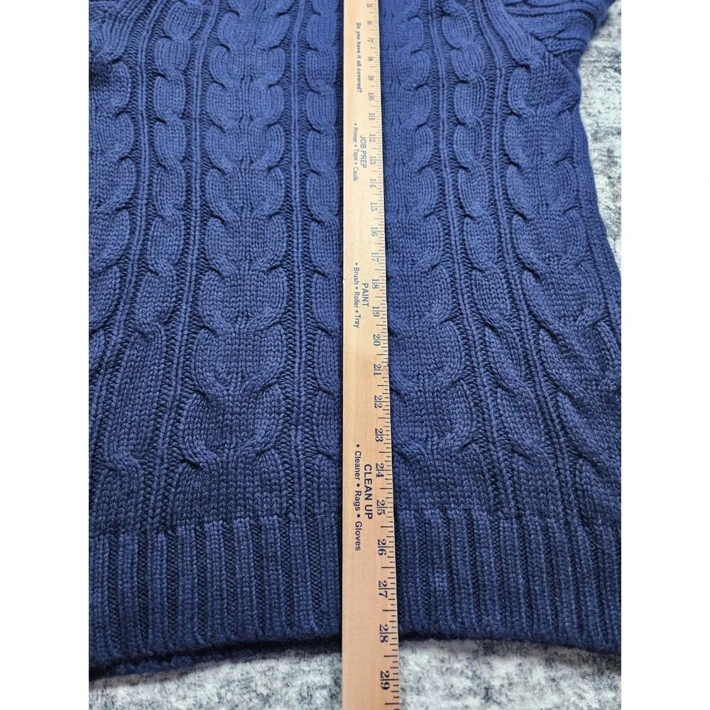 Fossil Blue Cable Knit Mock Button Neck Sweater Men’s Size Large NEW W Tags
